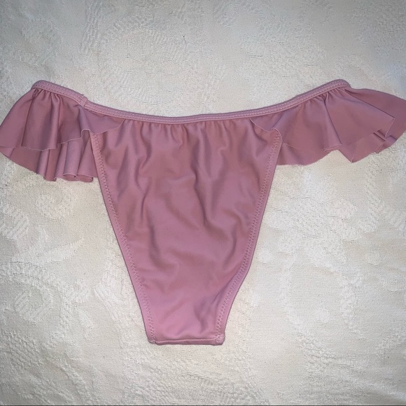 NEW Blush Pink Ruffle Bikini 2 Piece Dusty Rose - Picture 4 of 7